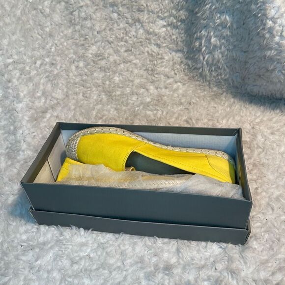 NIB Sheln yellow canvas Espadrilles slip on flats Size 10 - Picture 6 of 7